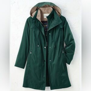 Coldwater Creek Green All-Season Southwestern Hooded Removable Lining Coat SizeM